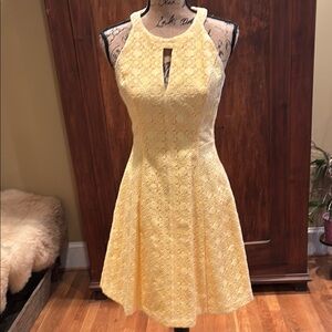 Elegant Yellow Lace Dress